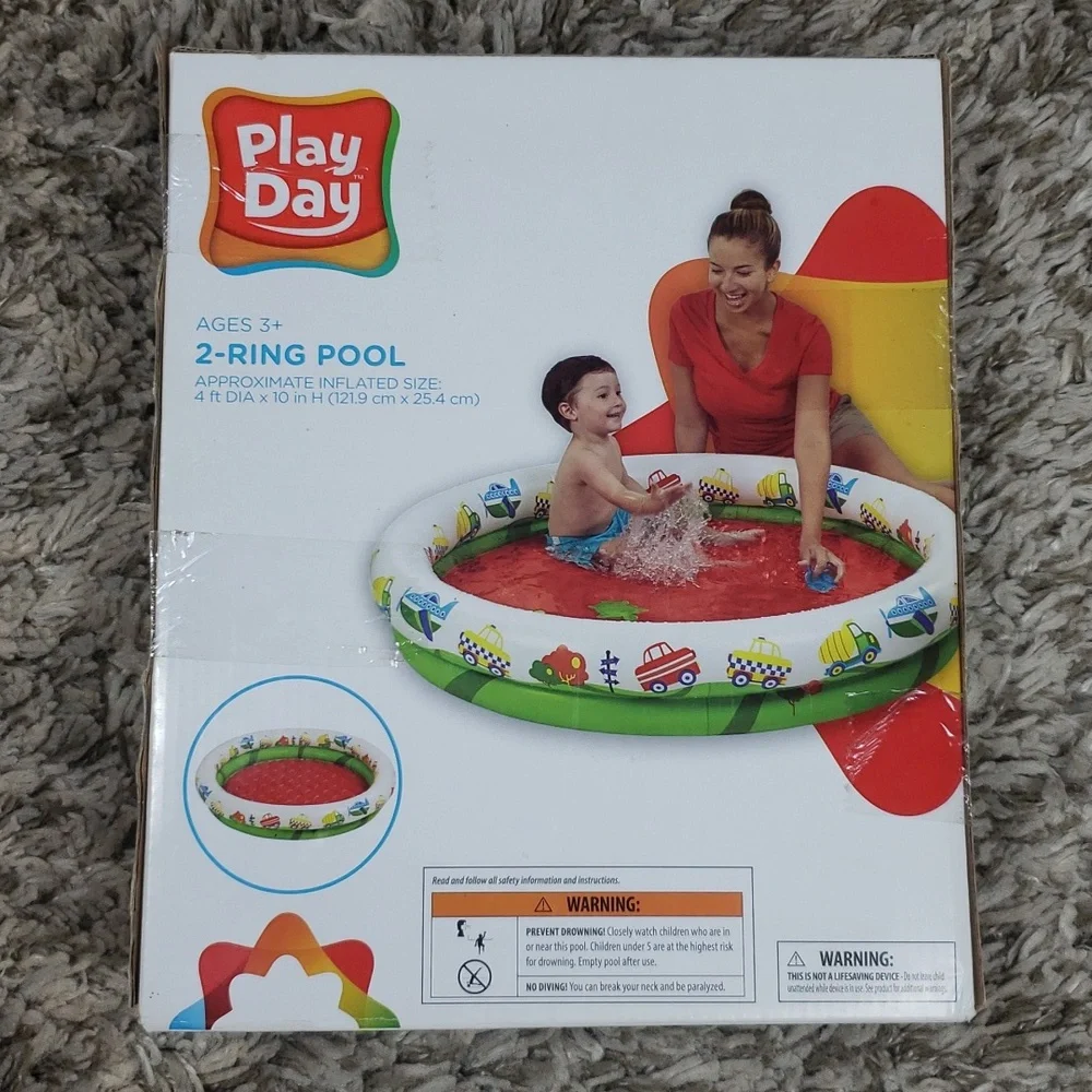 Play Day 2-Ring Inflatable Pool